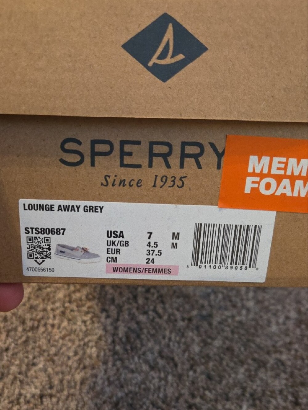 Sperry Canvas Top Siders Boat Shoes in Lounge Away Grey Women's Size 7 - Picture 4 of 5